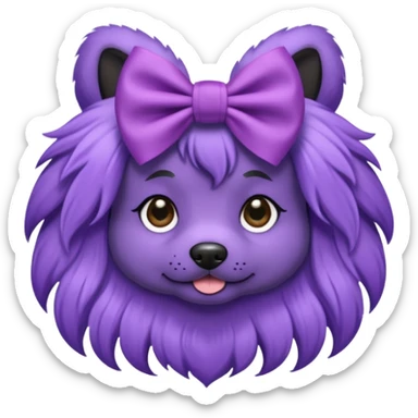 Hair bow on a purple dog sticker
