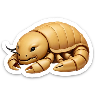 Meme-Worthy Cute Sleeping Emperor Scorpion Portrait Emoji, Head resting peacefully with a contented smile, showcasing a robust build and a luxuriously soft, textured exoskeleton, eyes gently closed in a serene, restful repose, Simplified yet hilariously adorable features, highly detailed, glowing with a soft, drowsy light, high shine, relaxed and utterly lovable, stylized with an air of playful laziness, soft glowing outline, capturing the essence of a sleeping scorpion that feels destined to become the next viral sensation of adorable rest! sticker