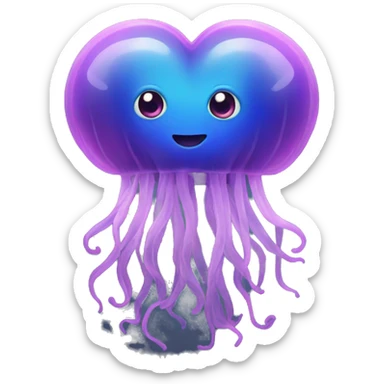 Jellyfish heart  sticker
