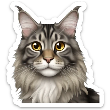 tan grey and black tabby maine coon sticker