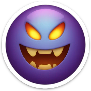 a demon with a circular glowing background sticker