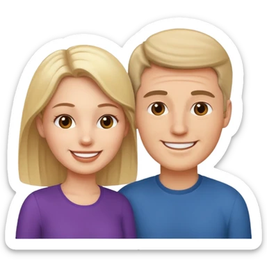 a person chatting up another person, one white male, one white woman sticker