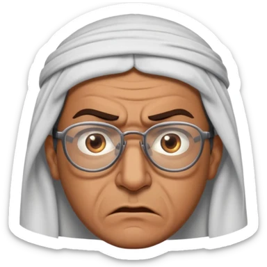 Árabe enojado con lentes.belico sticker