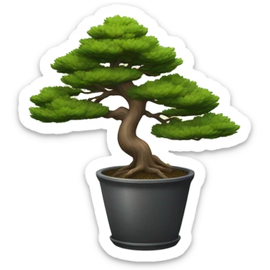 pine tree in a pot bonsai sticker