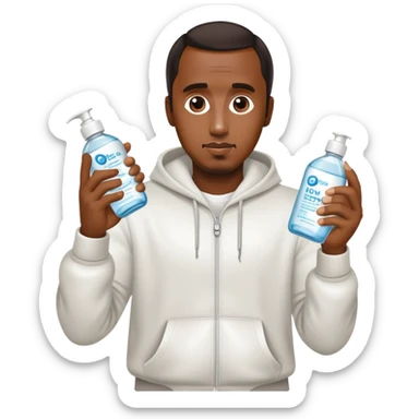 p diddy holding baby oil sticker
