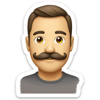 dégradé moustache basse metisse  sticker