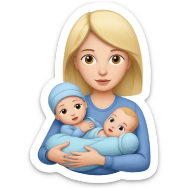 mother with one newborn baby sticker