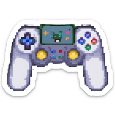 gaming emoji holding a gamepad sticker