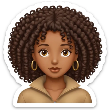 Black girl with curly hair sticker