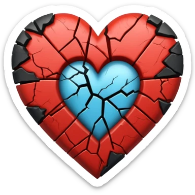 Siyah kırık kalpk sticker