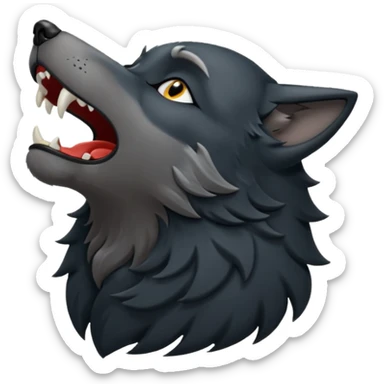 Black wolf howling eyes closed sticker