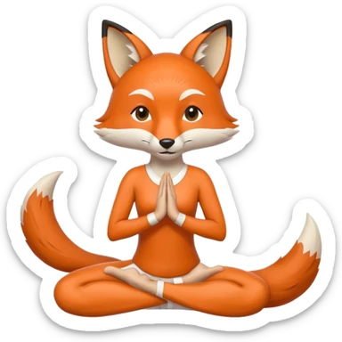 fox doing yoga sticker