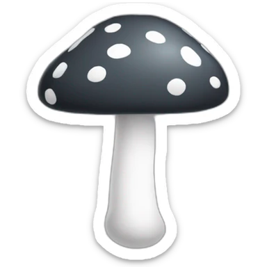 dark grey mushroom with white dots sticker