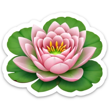 Rose plus Lily pad plus heart sticker