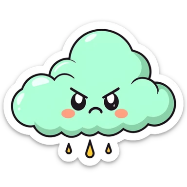 An angry fart cloud sticker
