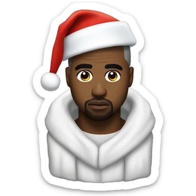Kanye west wearing a Santa hat  sticker