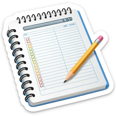 Libreta de presupuesto con numeros y cuentas sticker