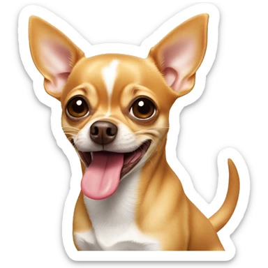 Ginger runt chihuahua lopsided tongue  sticker