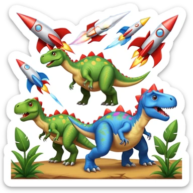 Dinosaurs with Rockets sticker