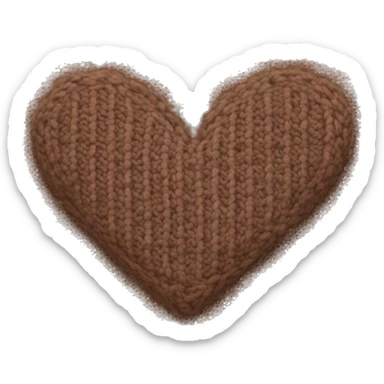 Brown knit heart, like a sweater texture heart sticker