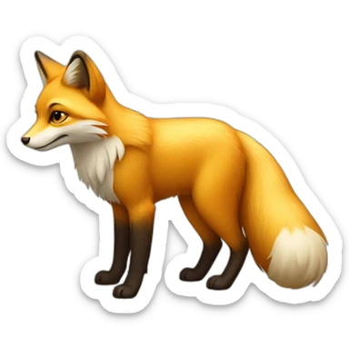 golden fox with three tails sticker
