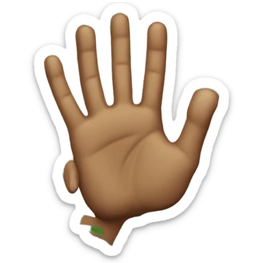 Palm with curled fingers like a tiger sticker