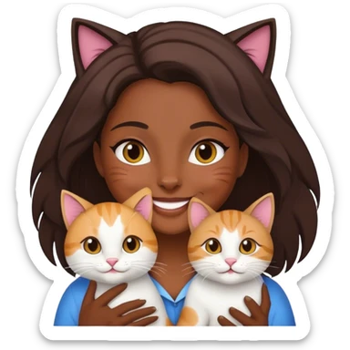 Aria na Gran de con un gato riendose sticker