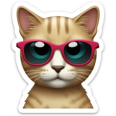 Cat with sunglasses sticker
