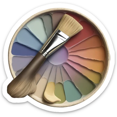 vintage palette and artist's brush sticker