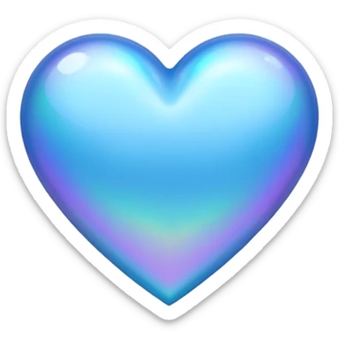blue heart with a holographic effect sticker