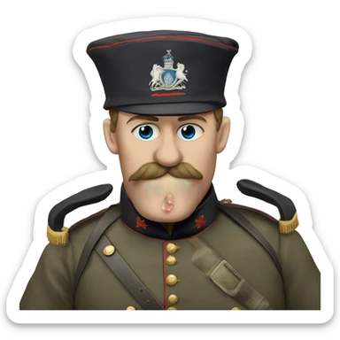 British soldier in the Crimean War blows his nose sticker