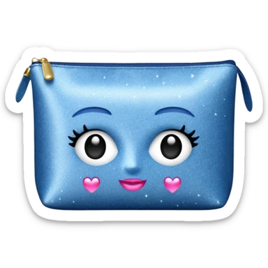 Denim cosmetic bag glittery sticker