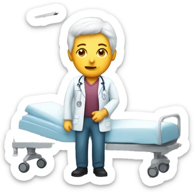 Patient dans un lit sticker