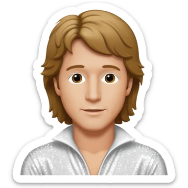 Andy Gibb with white sequin outfit sticker