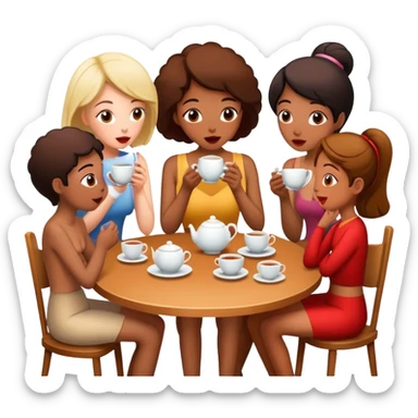 Tea-time-gossip sticker