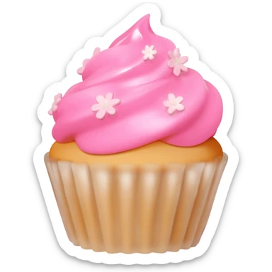 Cupcake with pink icing sticker