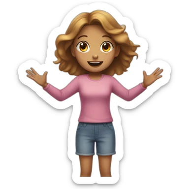 Girl with arms open waiting for a hug sticker