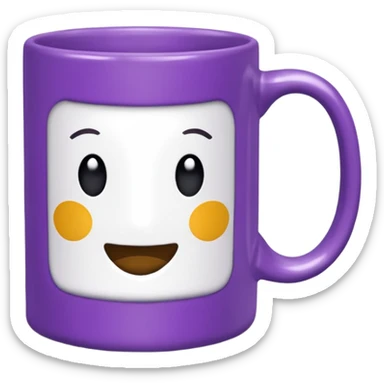 Emoji de taza blanca de la serie ‘friends’ el marco color morado sticker