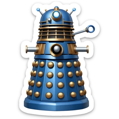 dalek silver, blue and bronze sticker