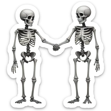 skeletons holding hands sticker