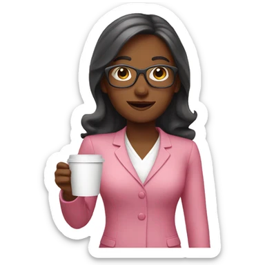 Pink Teacher  with coffee cup sticker