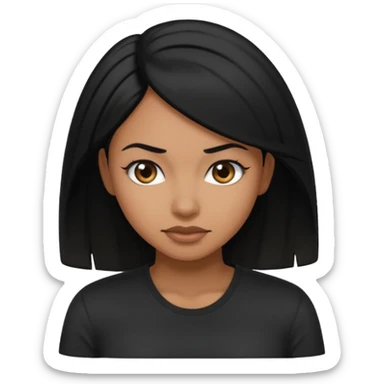 Black hair woman bent over sticker