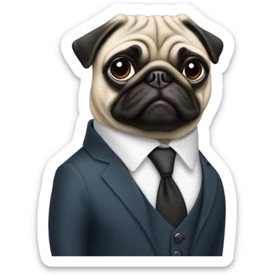 Pug in suit  sticker
