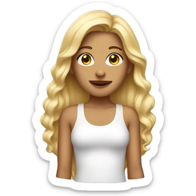 blonde girl no jewelry closed mouth sticker