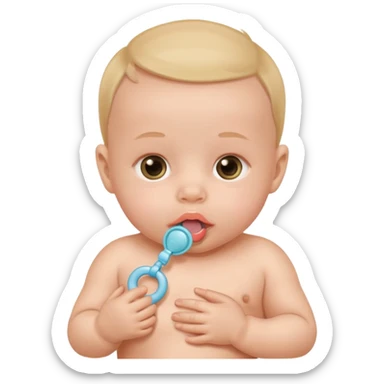 newborn with pacifier no hands sticker