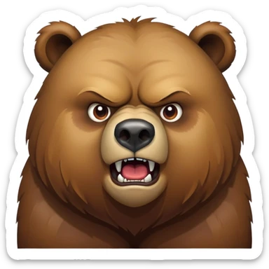 Злой толстый медведь  sticker
