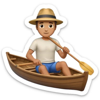 man rowing boat in Water Sports with water sticker
