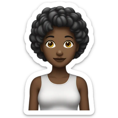 Fille noire avec cheveux crépus sticker