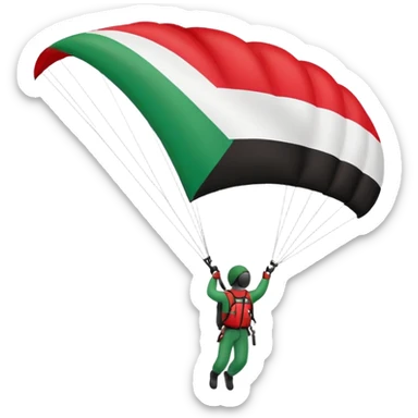 a palestinian flag with a paraglider sticker