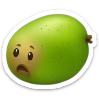 Sad kiwi fruit sticker